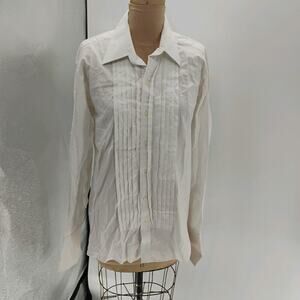Vintage Men’s Pleated Tuxedo Shirt Saks Fifth Avenue French Cuffs Classic Formal